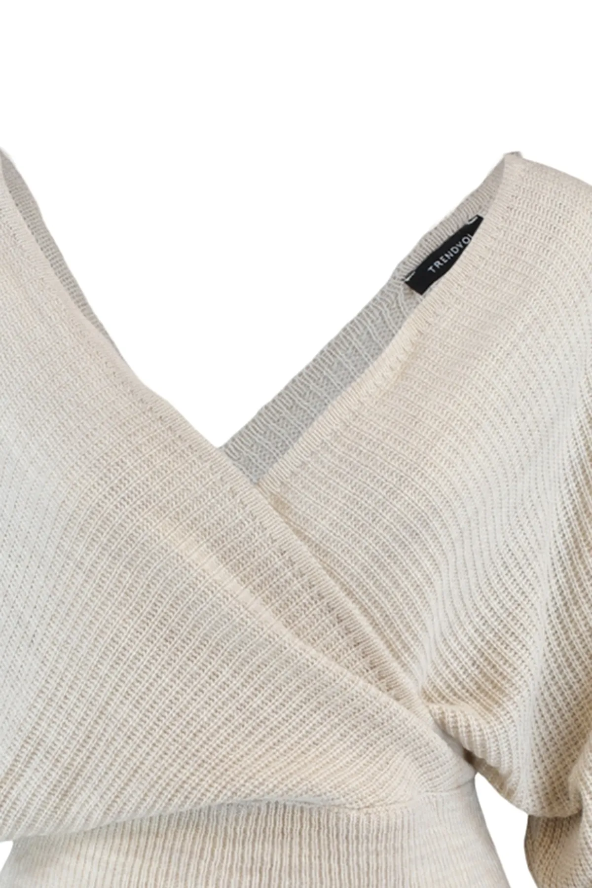 Trendyol Collection  Steinfarbener zweireihiger Strickpullover TWOAW21KZ1277