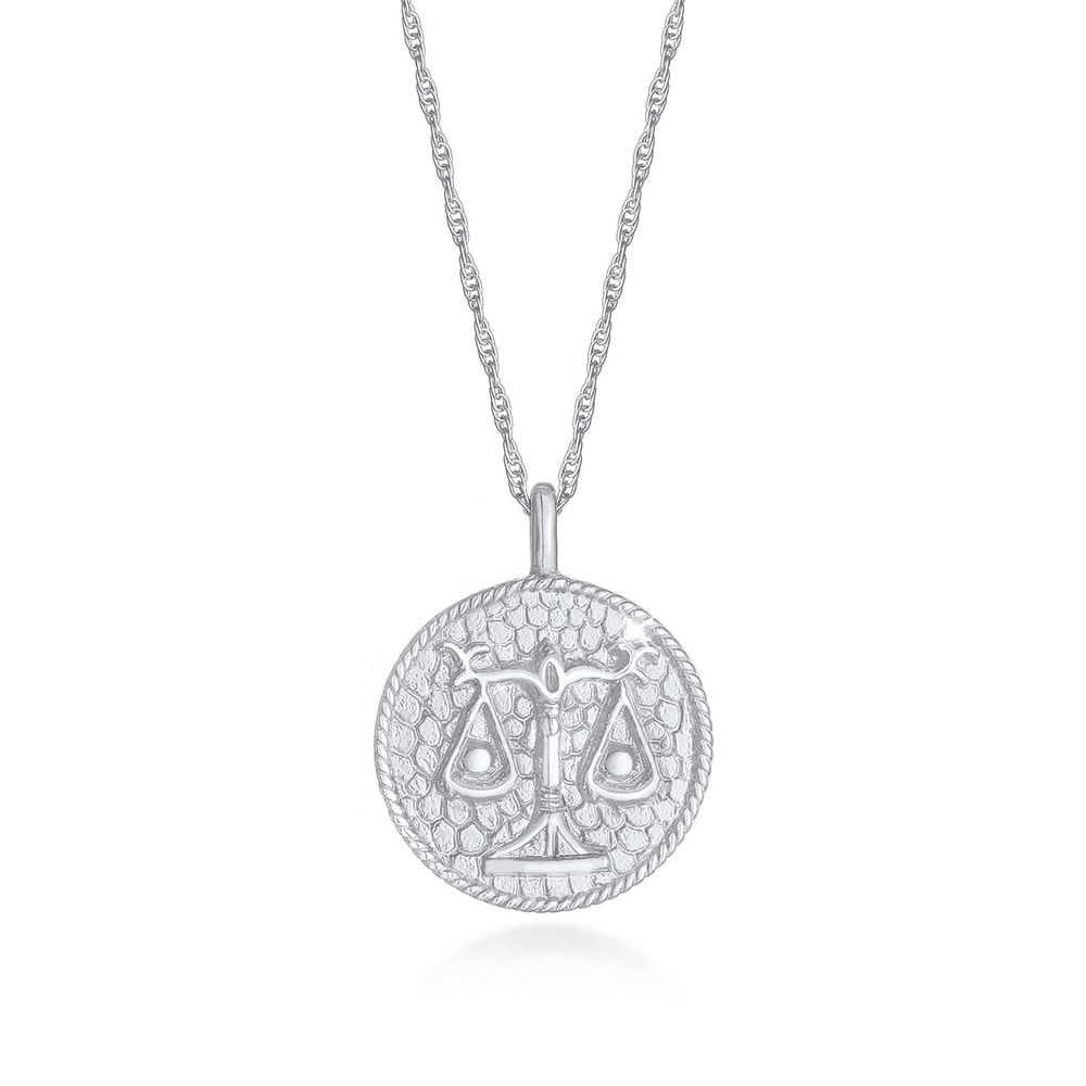 Elli Elli Collier Pièce de monnaie pour dames en Balance du Zodiaque Astro Tendance An Bijoux