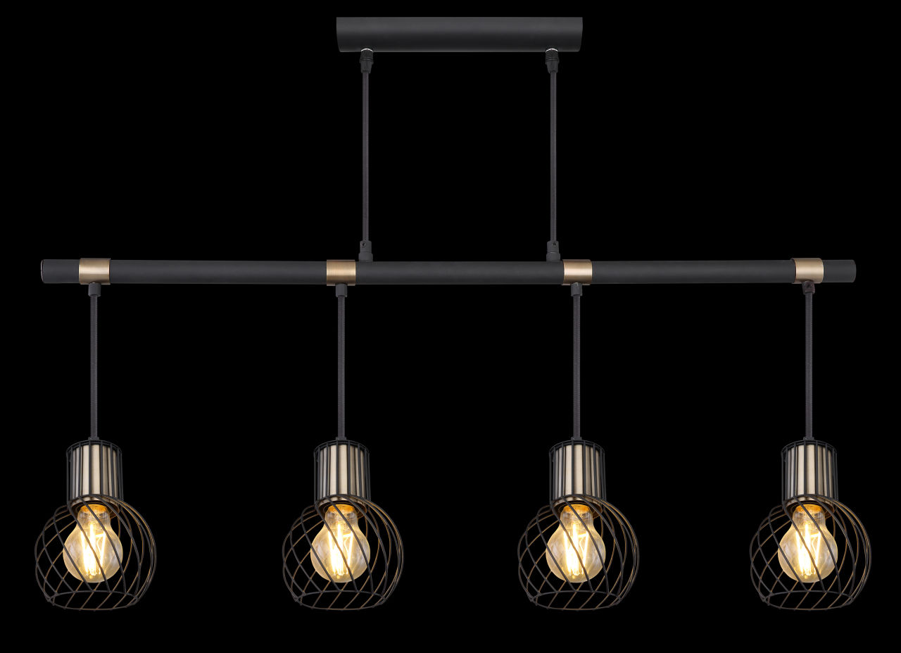 Globo Lighting - ARGUSTO - Hängeleuchte Metall schwarz matt, 4x E27
