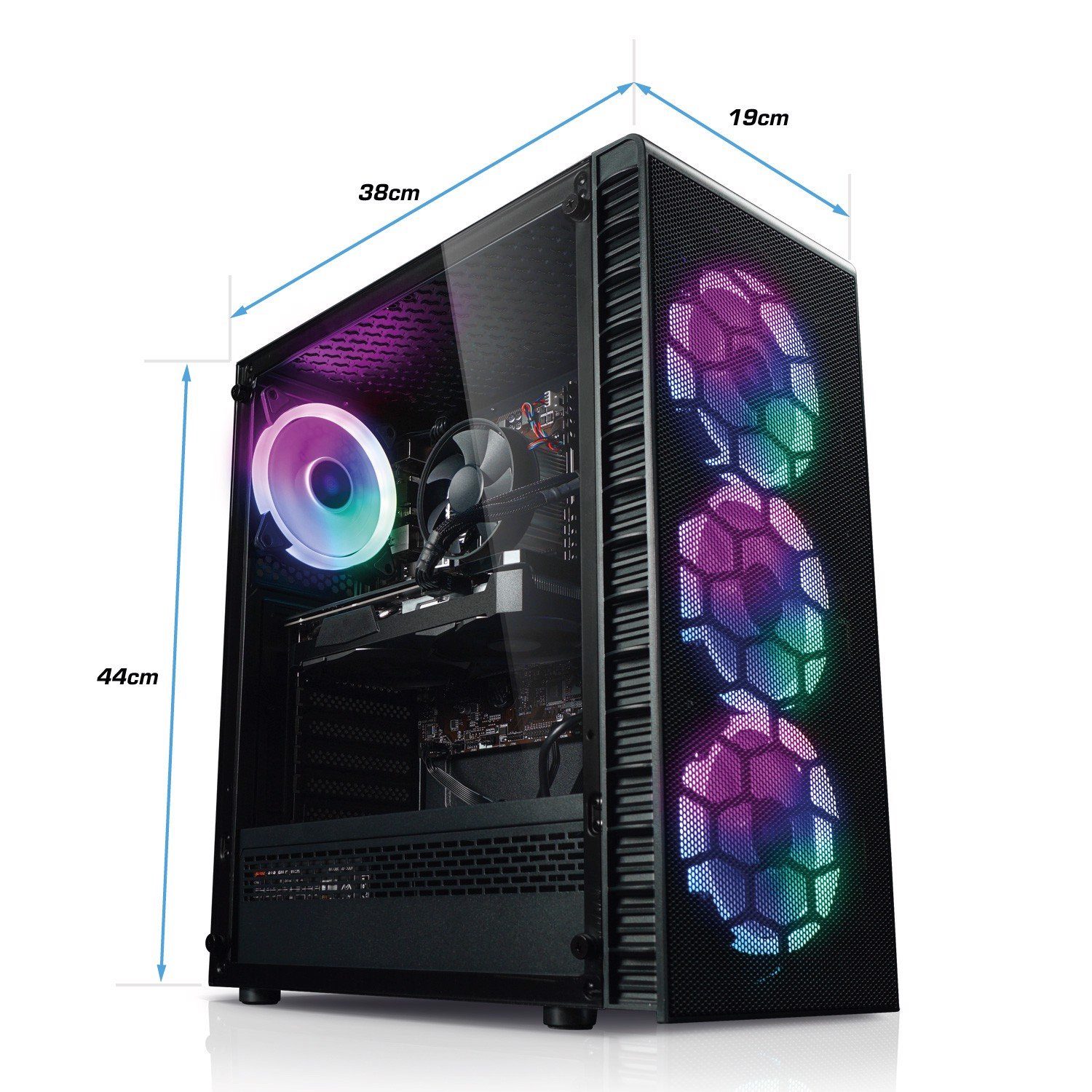 Kiebel Tricera V Gaming-PC (AMD Ryzen 5 AMD Ryzen 5 5500, RTX 3050, 32 GB RAM, 1000 GB SSD, Luftkühlung, ARGB-Beleuchtung)
