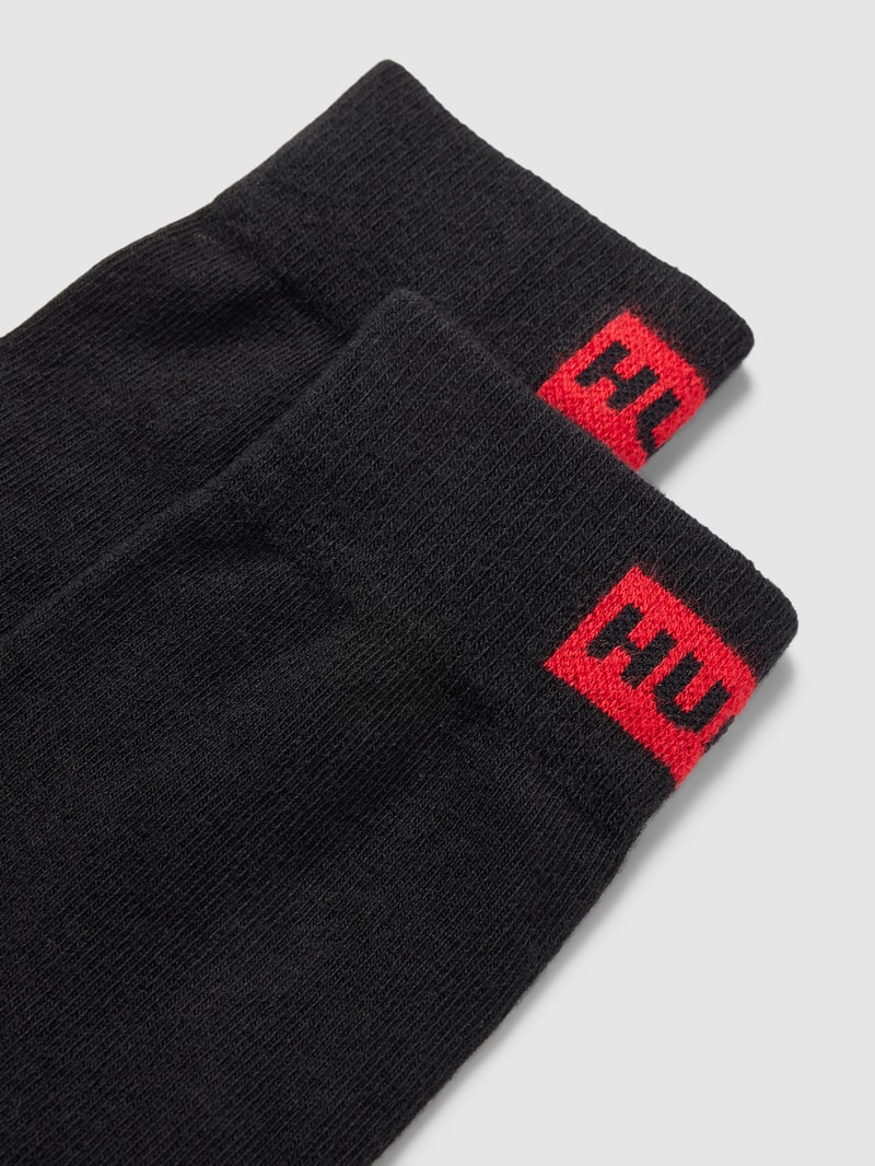 Socken mit Label-Detail im 2er-Pack in schwarz