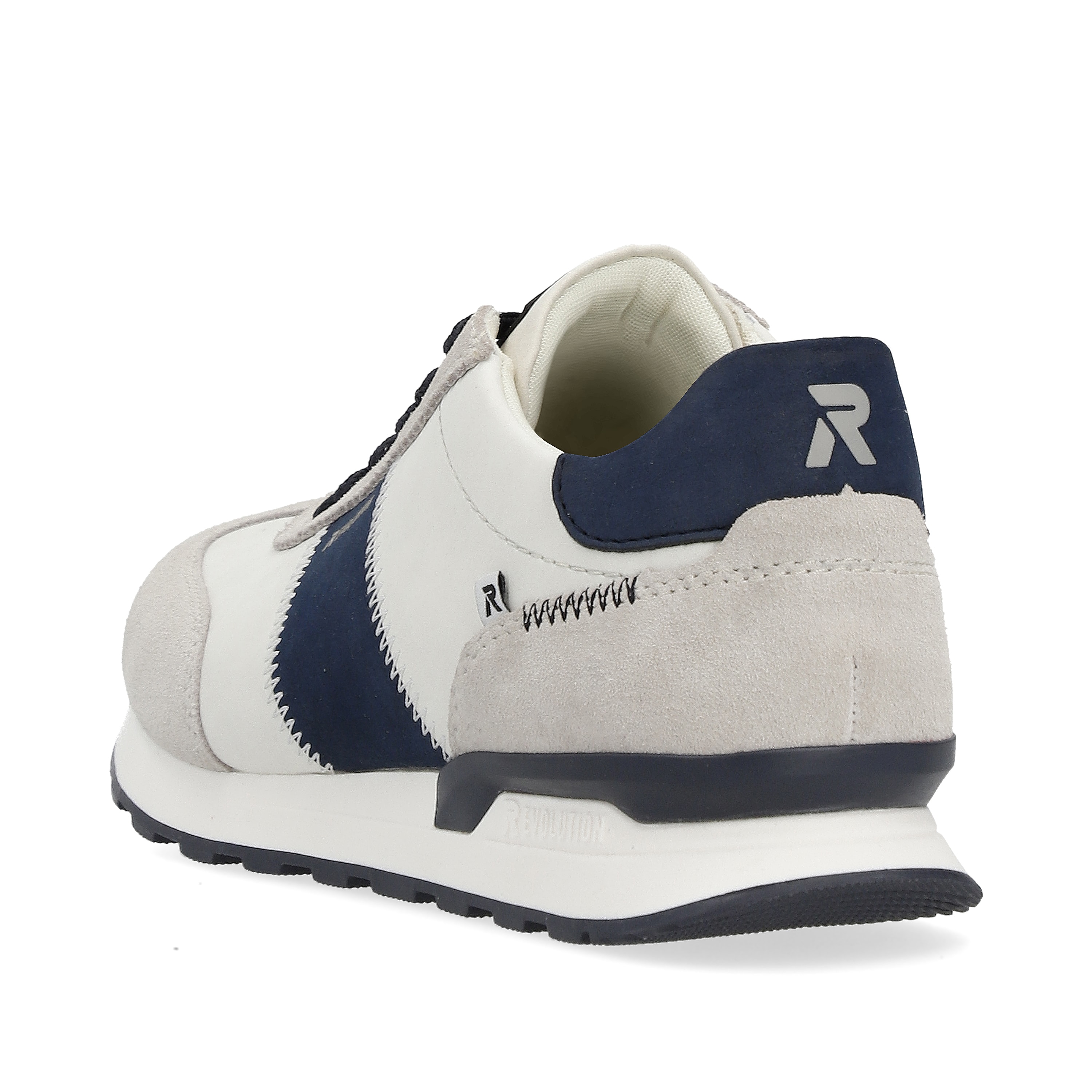 Rieker Herren Sneaker Low stone-grey creamy-white