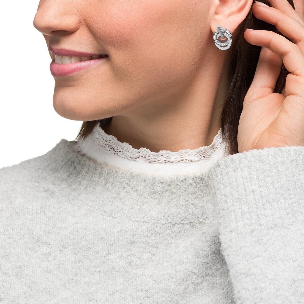 Jette Boucles d'oreilles à fermoir à poussette 925 Argent rhodié Boucles d'oreilles