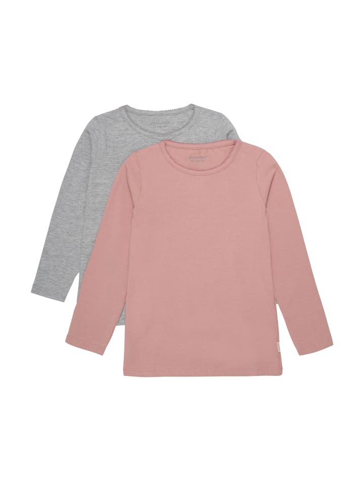 Minymo Longsleeve MINYMO - MIBasic 35 T-shirt LS (2-pack) - 3935 in Rosa günstig kaufen