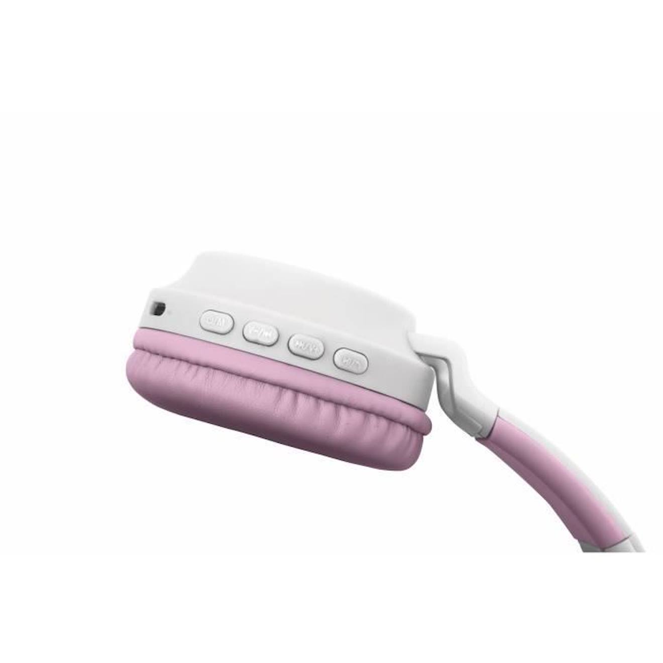 Casque audio 2-en-1 avec oreilles de chat pour écouter votre musique sans fil en Bluetooth 5.0 rose