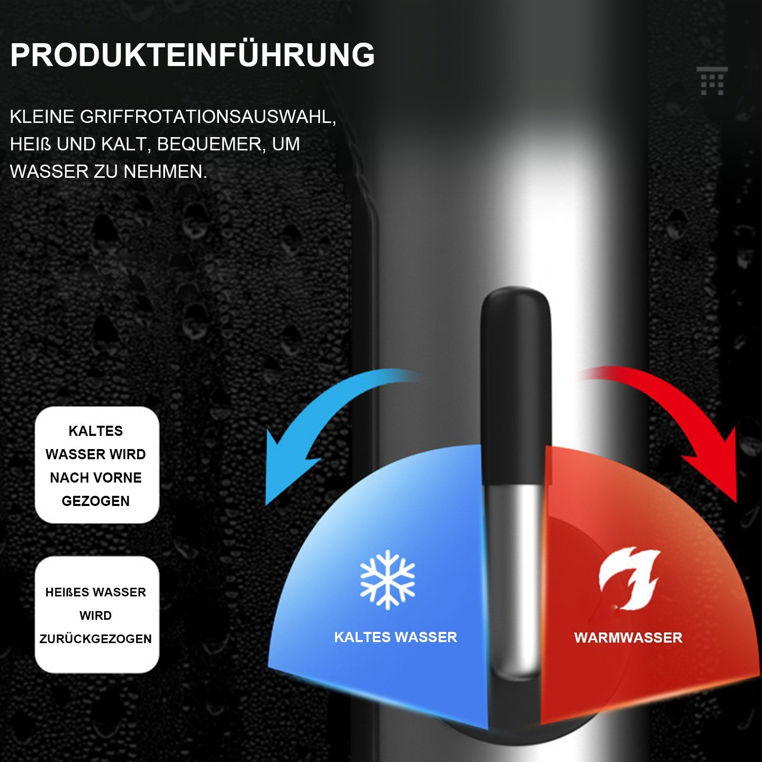 TOPMELON Durchlauferhitzer LED Elektrische Wasserhahn mit Durchlauferhitzer, max 60,00 °C