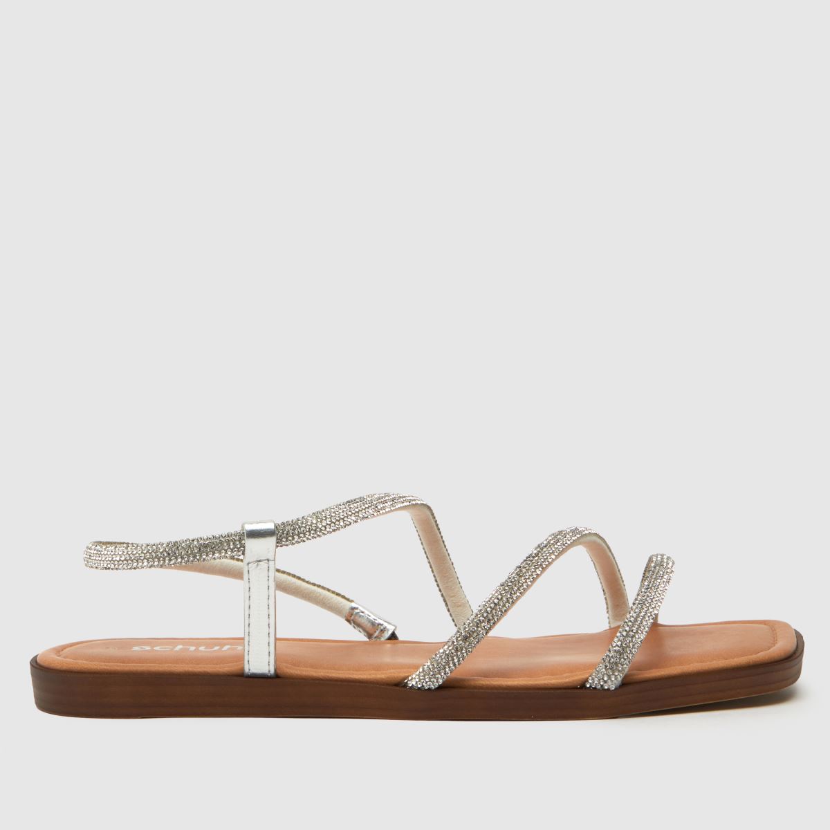 Schuh Tracey díszítésű pántos szandálok ezüst színben