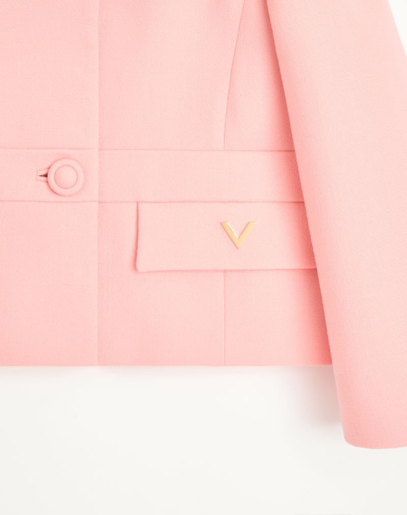 Jaqueta de crepe de lã