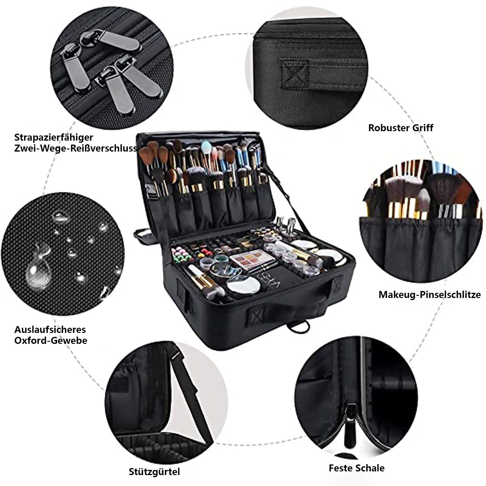 iceagle Kosmetikkoffer Kosmetiktasche, Kosmetikkoffer Große Kapazität Make Up Organizer (Tasche wasserdichte Portable Künstler Schminkkoffer, Reise Schminktasche für Damen und Mädche), Make up Bag Tasche mit Verstellbare Trennwände und Riemen