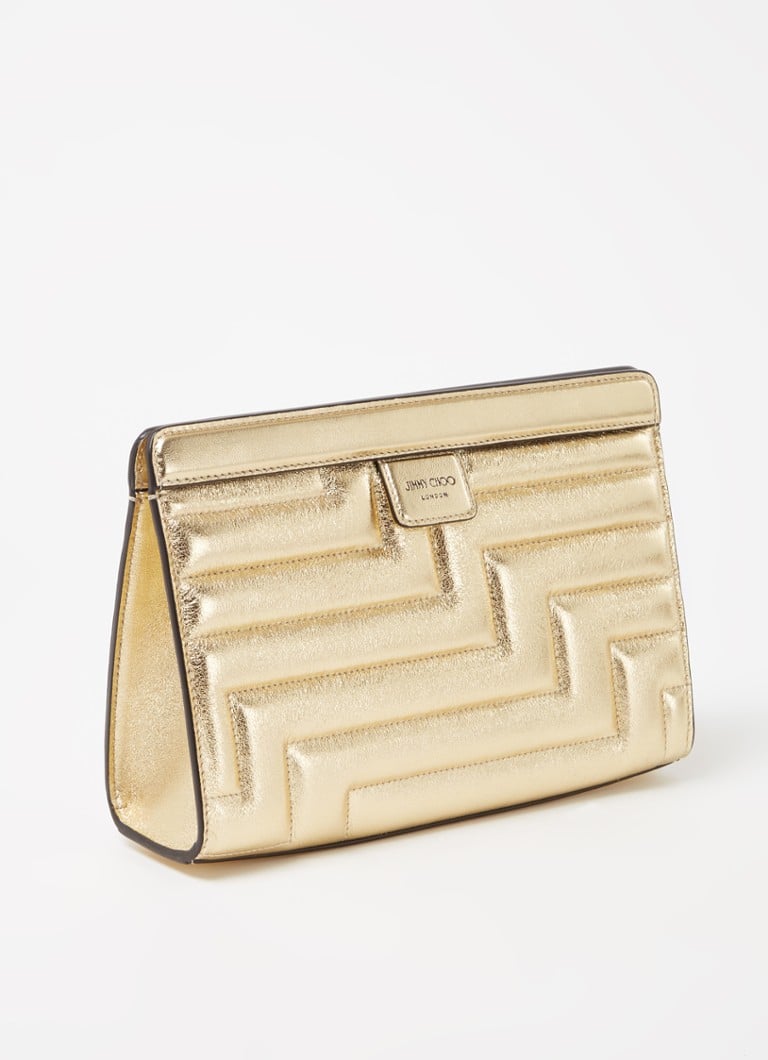 Jimmy Choo Varenne Avenue clutch laget av quiltet skinn med metallisk finish