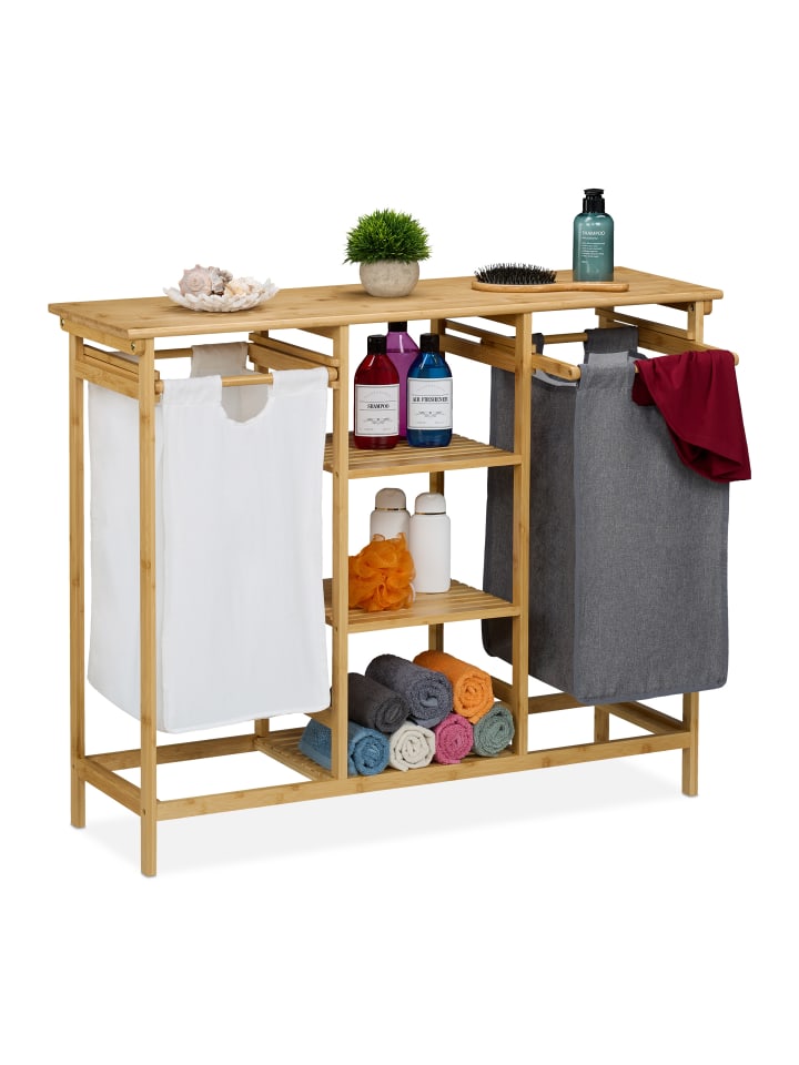 relaxdays Wäschekorbregal in Mehrfarbig - (B)100 x (H)80 x (T)32 cm günstig kaufen onesize