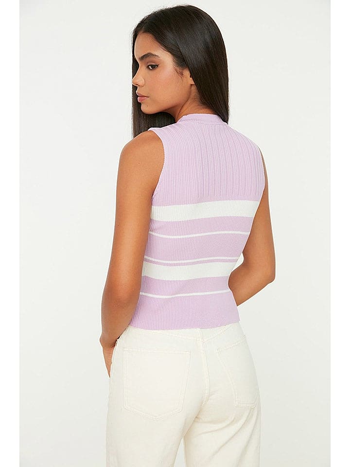 trendyol Top in Flieder/ Weiß günstig kaufen S
