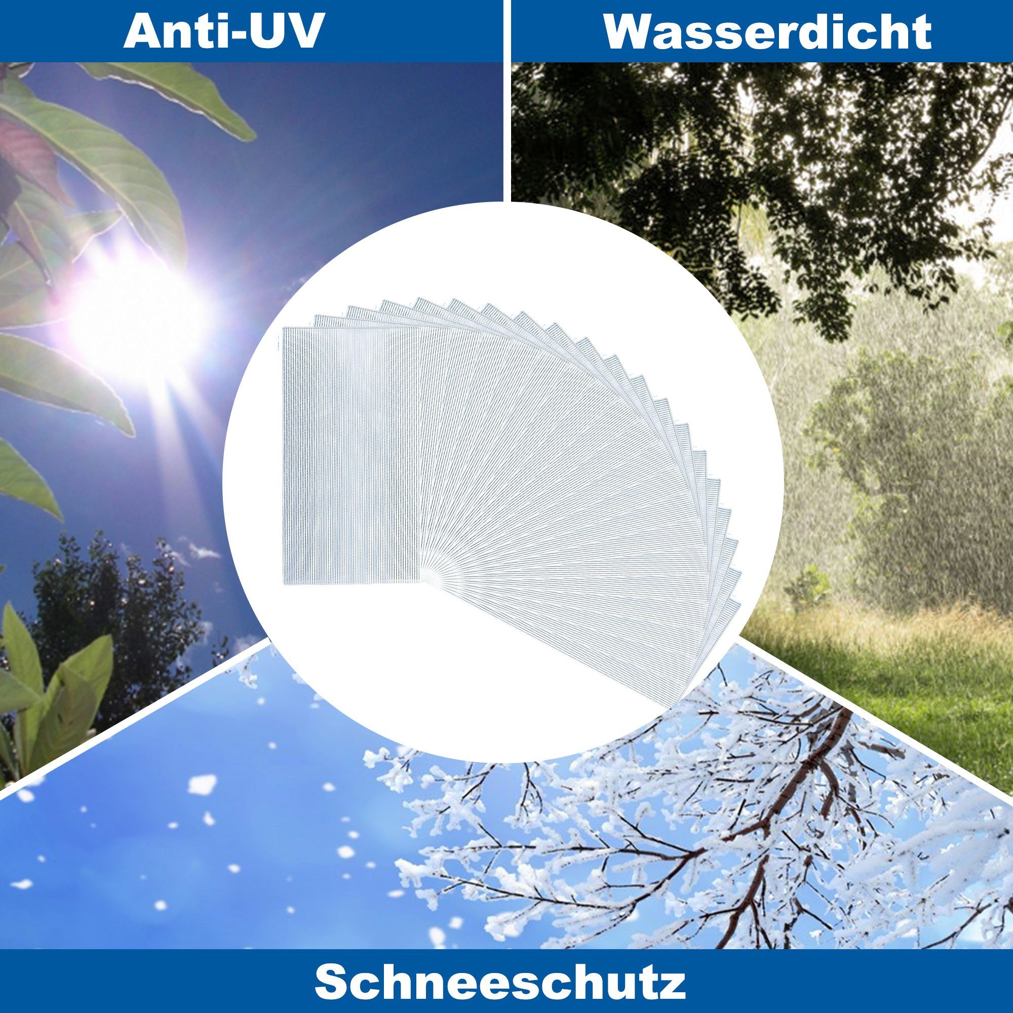 Thanaddo Gewächshaus 20 Stück 4mm Stegplatten Polycarbonat Hohlkammerstegplatten