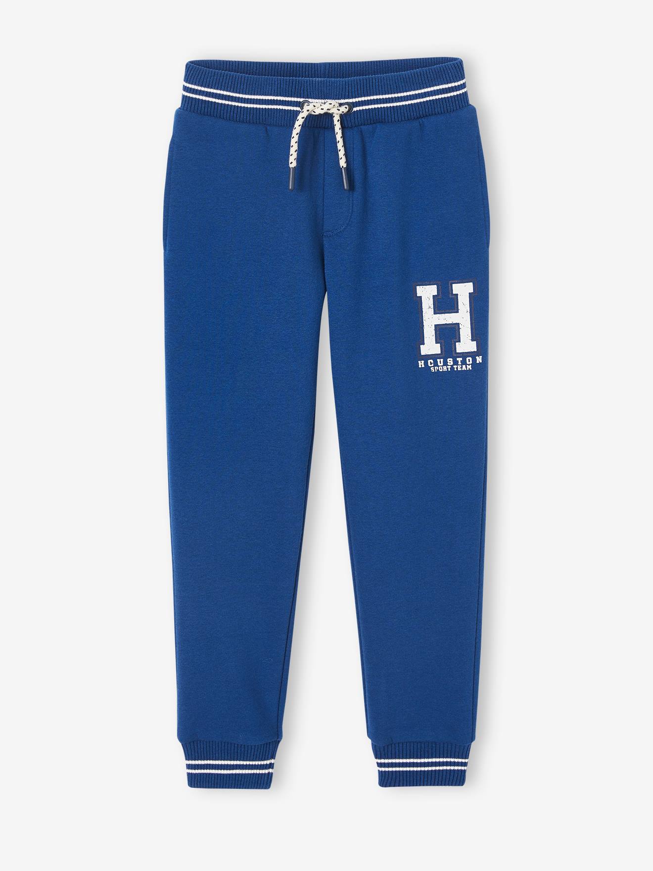Pantalon jogging sport en molleton garçon. gris chiné