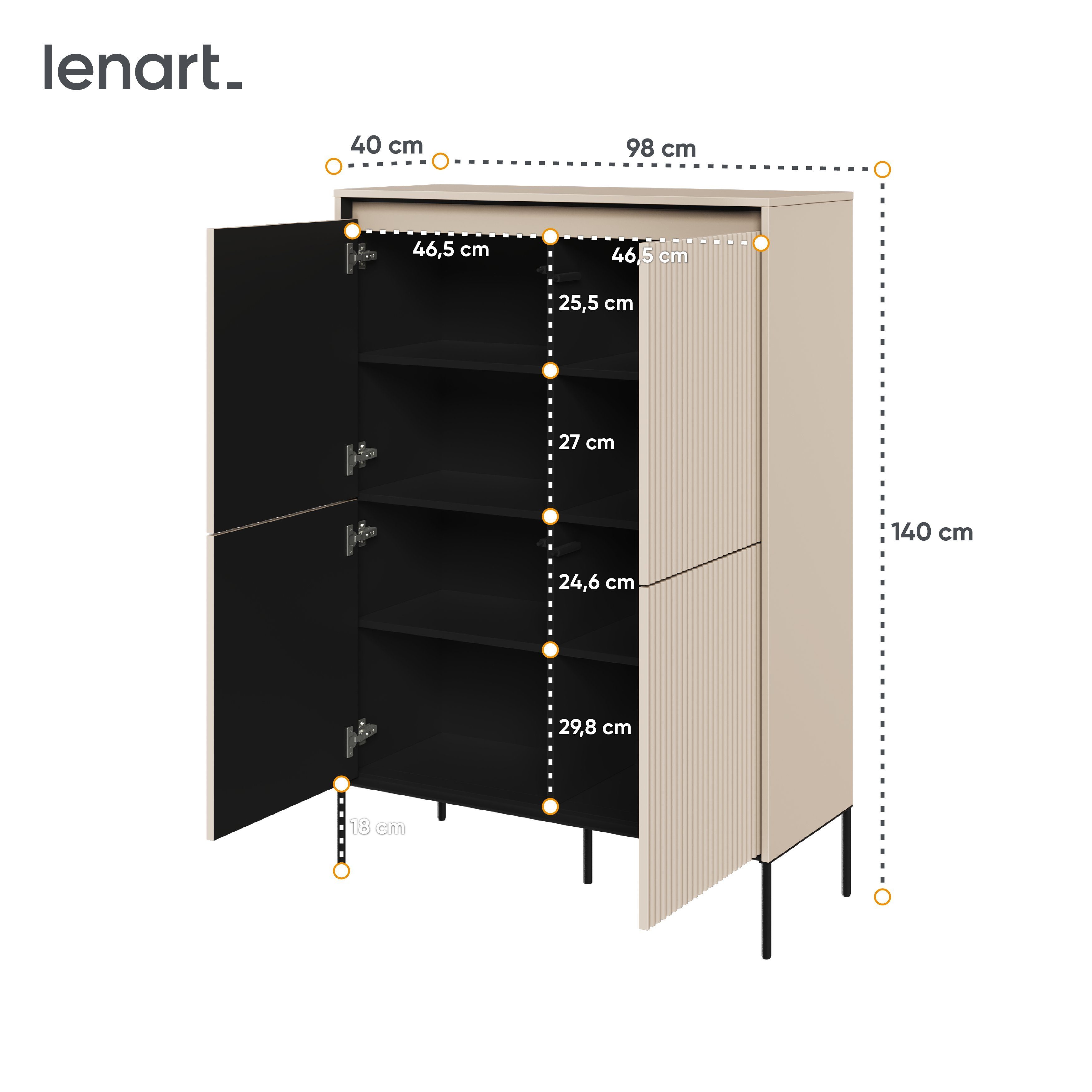 yourhouse24 Kommode TREND TR-03 mit dekorative Fräsungen und Soft-Close-Funktion