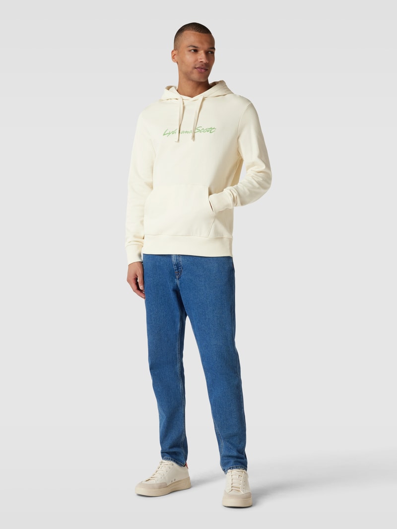 Hoodie mit Label-Stitching Modell 'Archive Embroidered' in offwhite