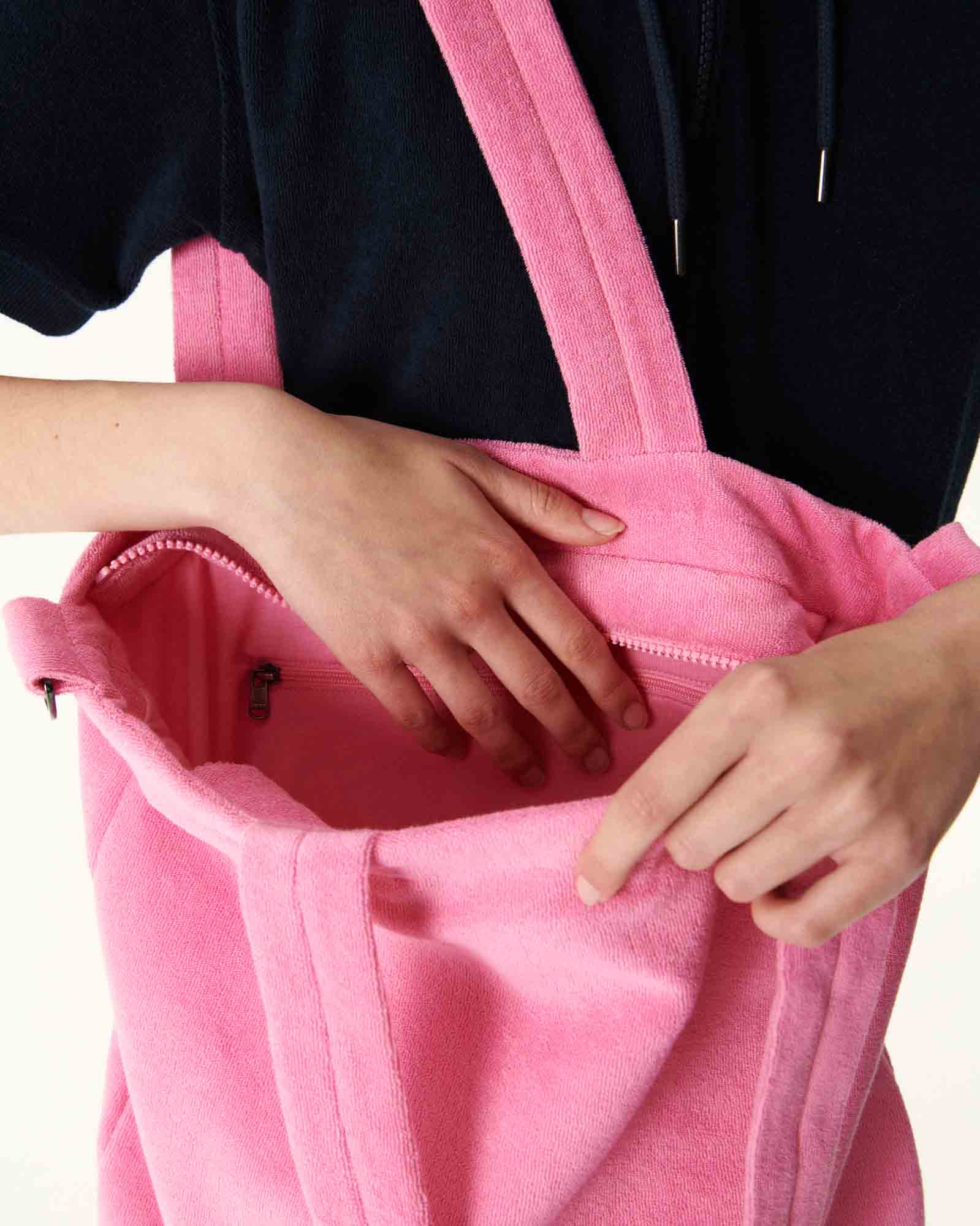 Maxi tote-bag éponge Rose intense Sand