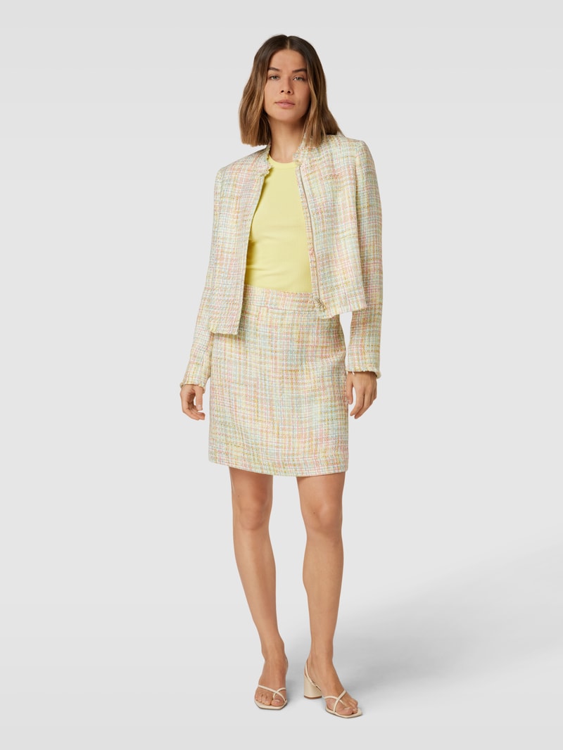 Blazer in Bouclé-Optik in hellgelb