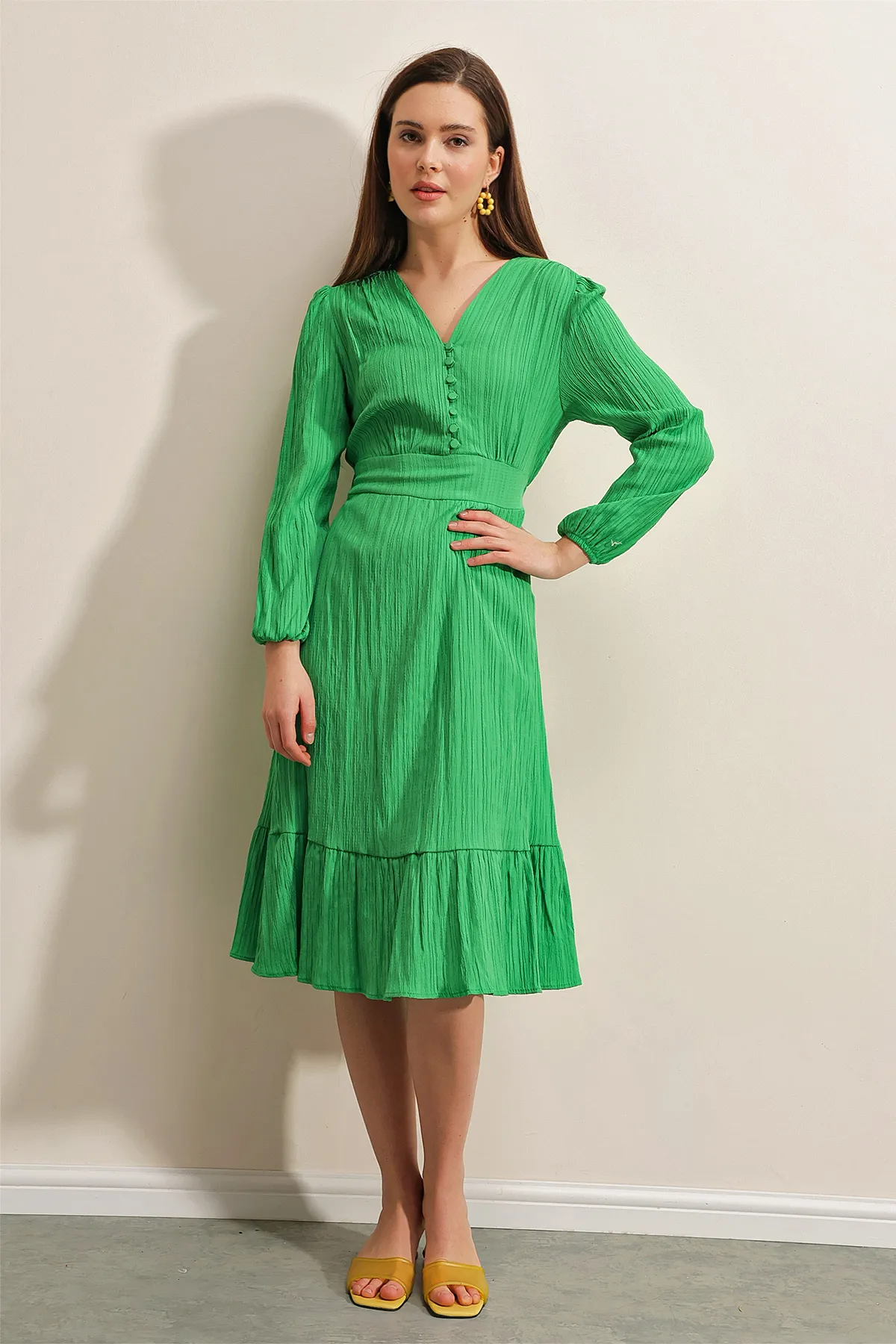 Bigdart  2371 Volant-Webkleid – Grün