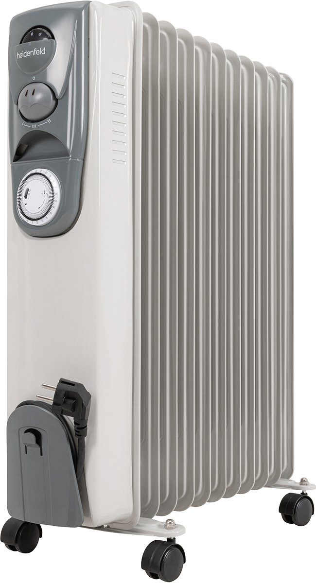 Heidenfeld Ölradiator Mobiler Elektro Heizkörper ÖR200 Heizung inkl. 3 J. Garantie, 2500 W, Thermostat - Heizstrahler - Elektroheizung - Heizlüfter
