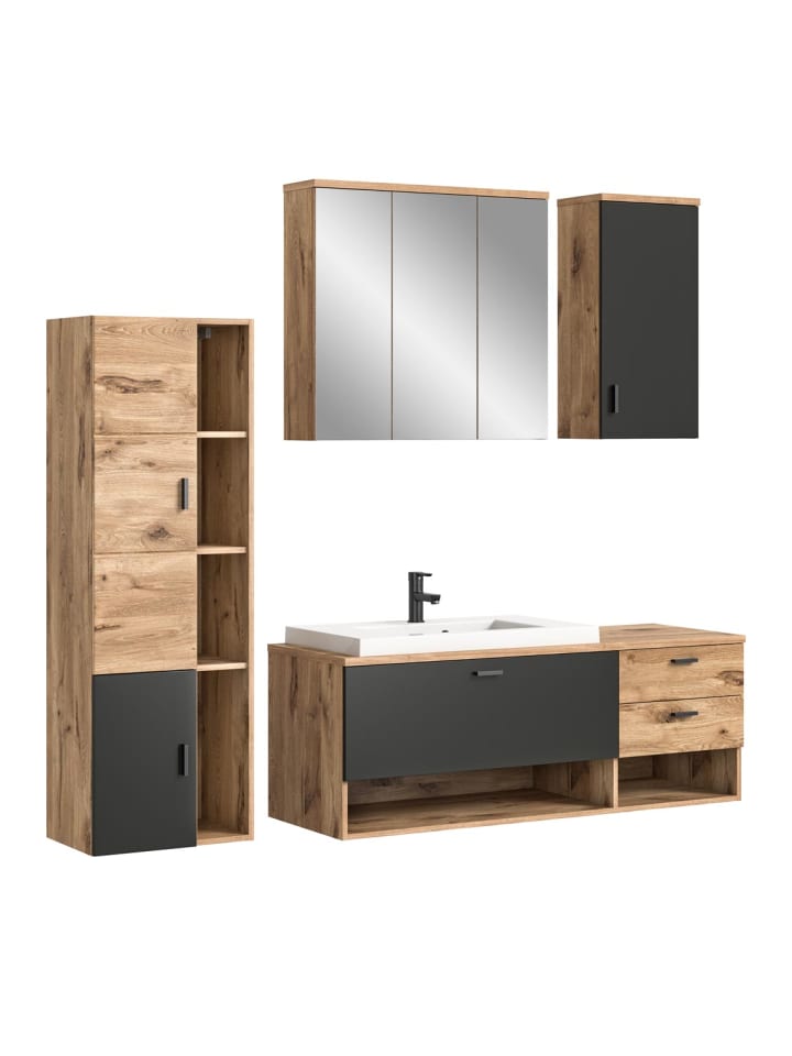 ebuy24 Badmöbelset Grado 4-teilig Eiche 203 x 48 cm günstig kaufen onesize