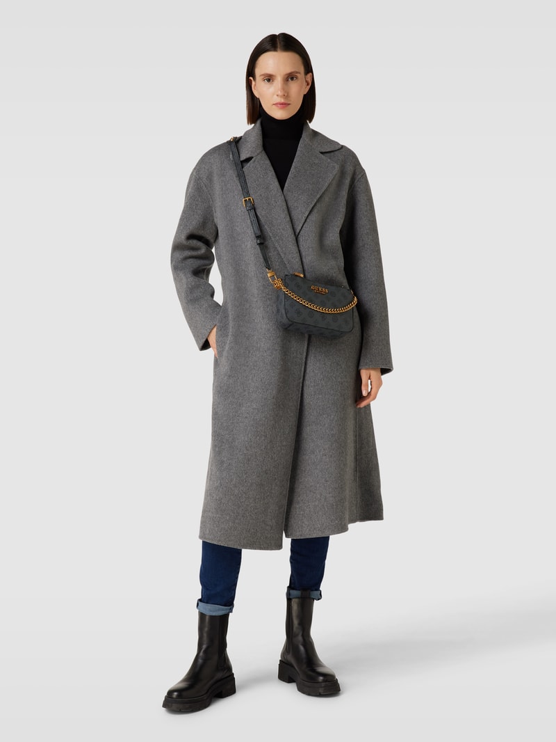 Umhängetasche mit Allover-Muster Modell 'FYNNA MINI STATUS' in anthrazit