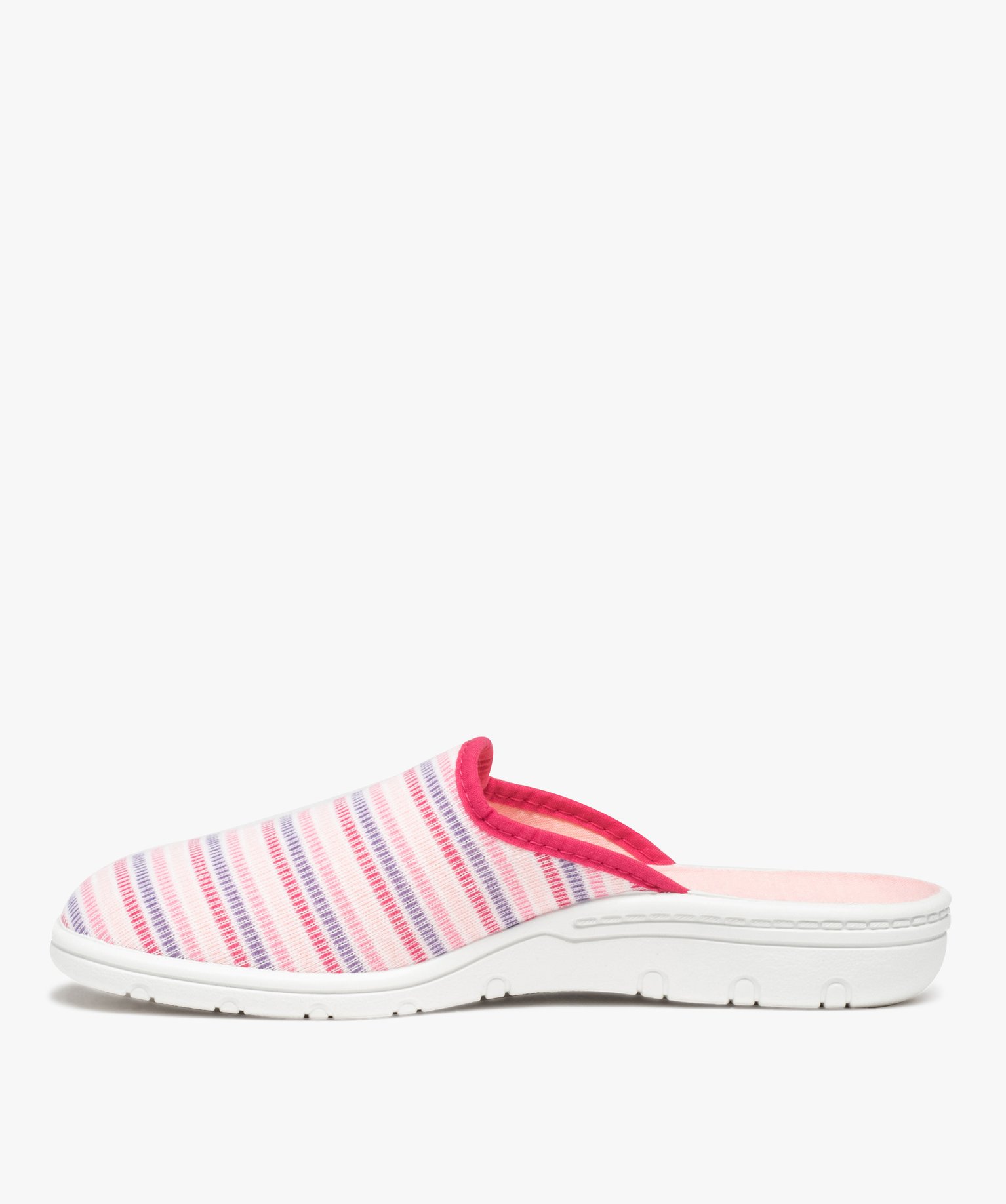 Chaussons femme style charentaises rayées divers | GEMO