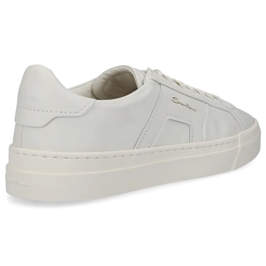 Santoni - Sneaker low DOUBLE BUCKLE Kalbsleder - weiß
