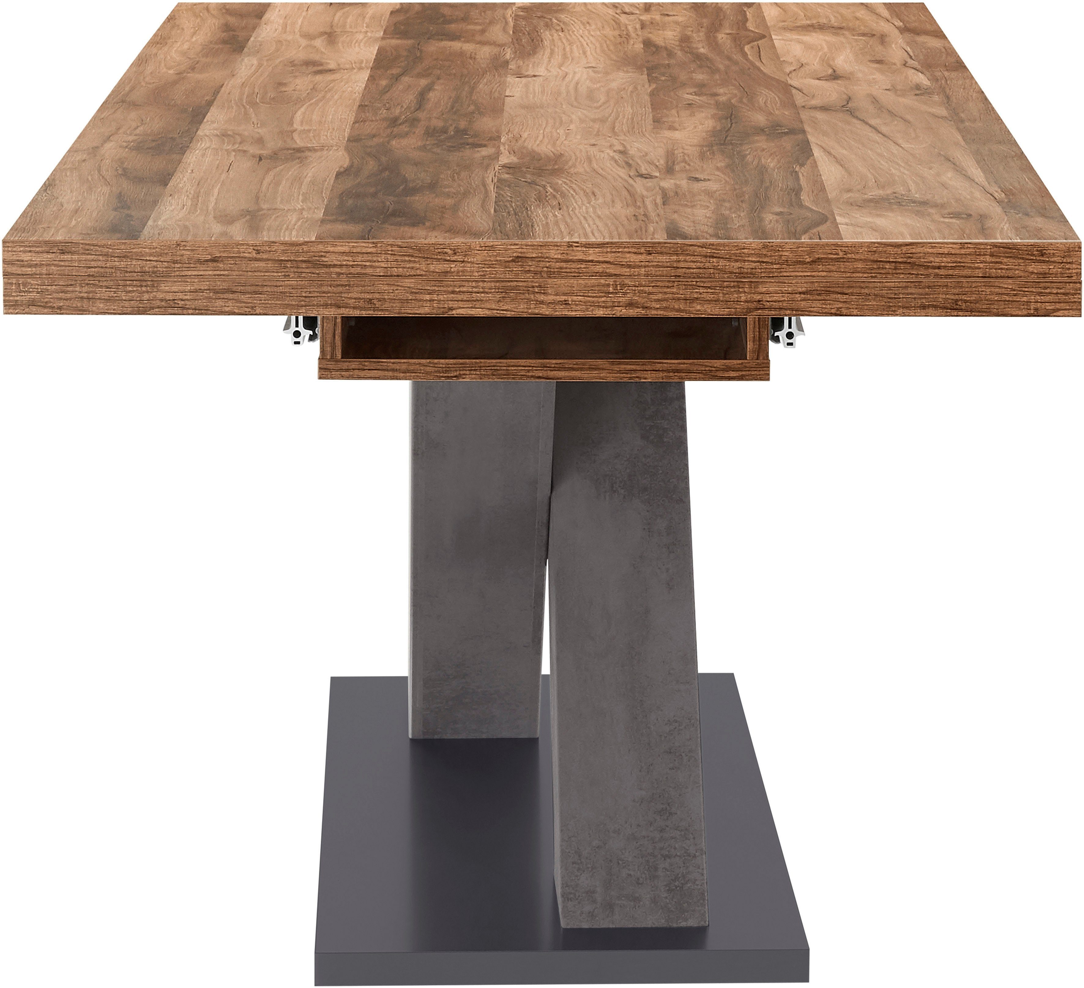 Mäusbacher Esstisch Komfort C, mit X-Gestell in graphit und mit Auszugsfunktion, Breite 180-280 cm