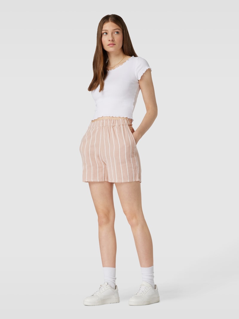 Shorts mit Streifenmuster Modell 'NORA' in altrosa