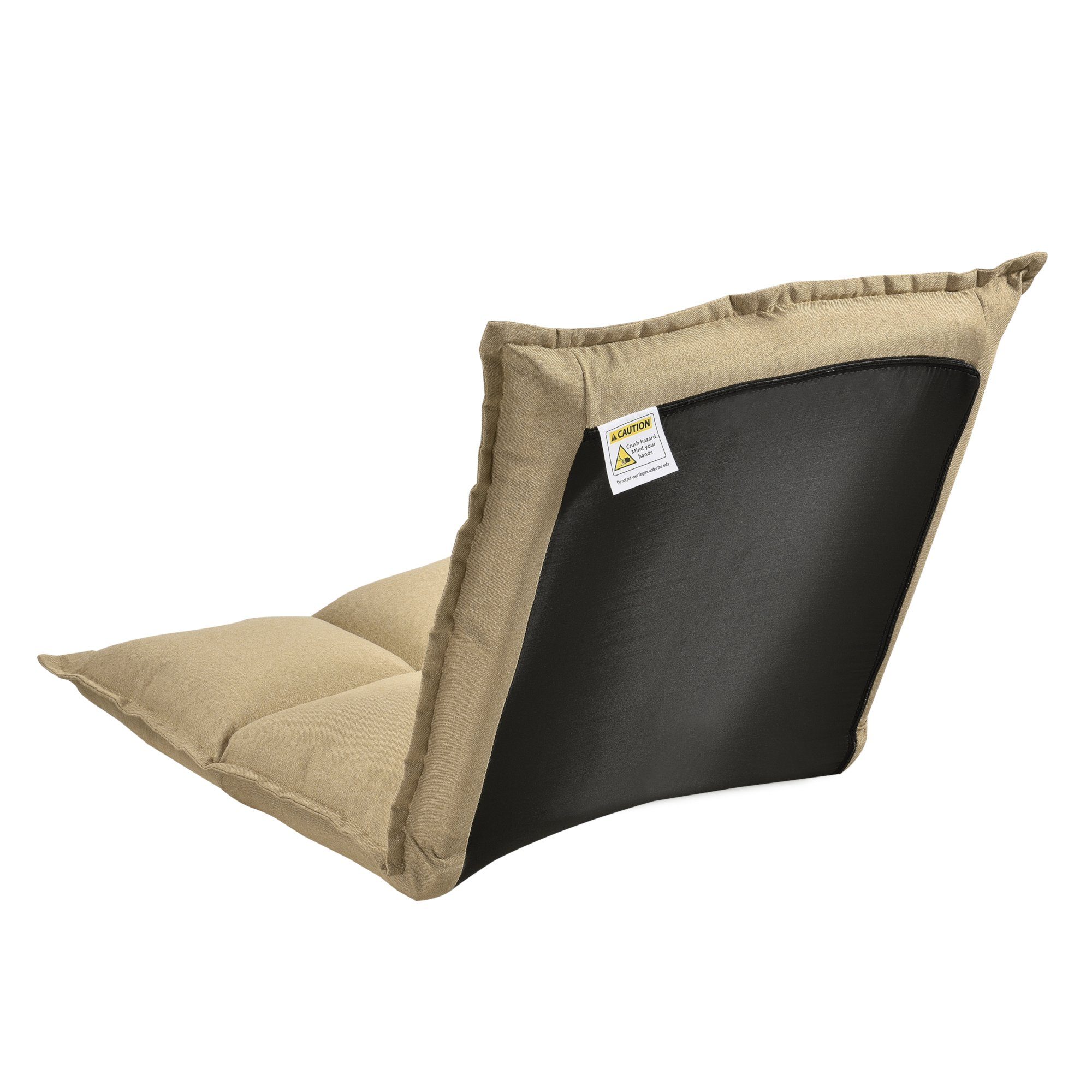 en.casa Bodenkissen, Deinze Bodenstuhl Bodensessel 110x55x11cm Sandfarben