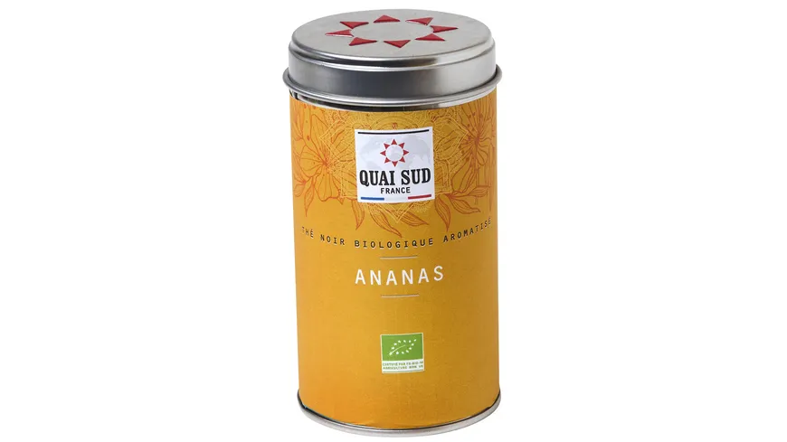 Quai Sud Bio schwarzer Tee mit Ananas POP Dose 250 g