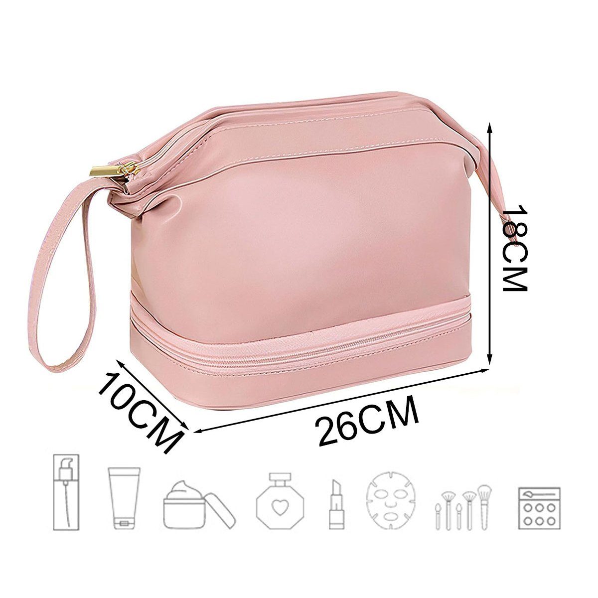 JedBesetzt Kosmetiktasche Groß Kapazität Kosmetiktasche Damen Kosmetikbeutel mit fächern
