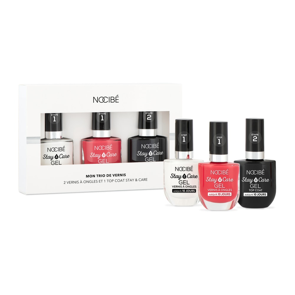 Nocibé MON TRIO DE VERNIS 2 vernis à ongles et 1 Top Coat Stay&Care