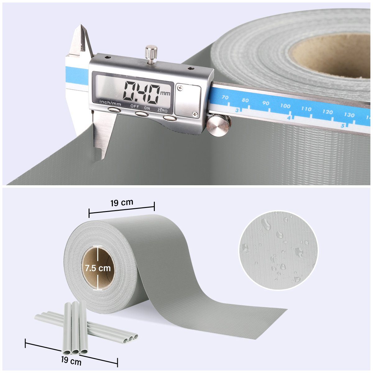 Sekey Sichtschutzstreifen Sichtschutz Rolle 35m / 50m blickdicht PVC Zaunfolie Sichtschutzfolie, für Doppelstabmatten Zaun