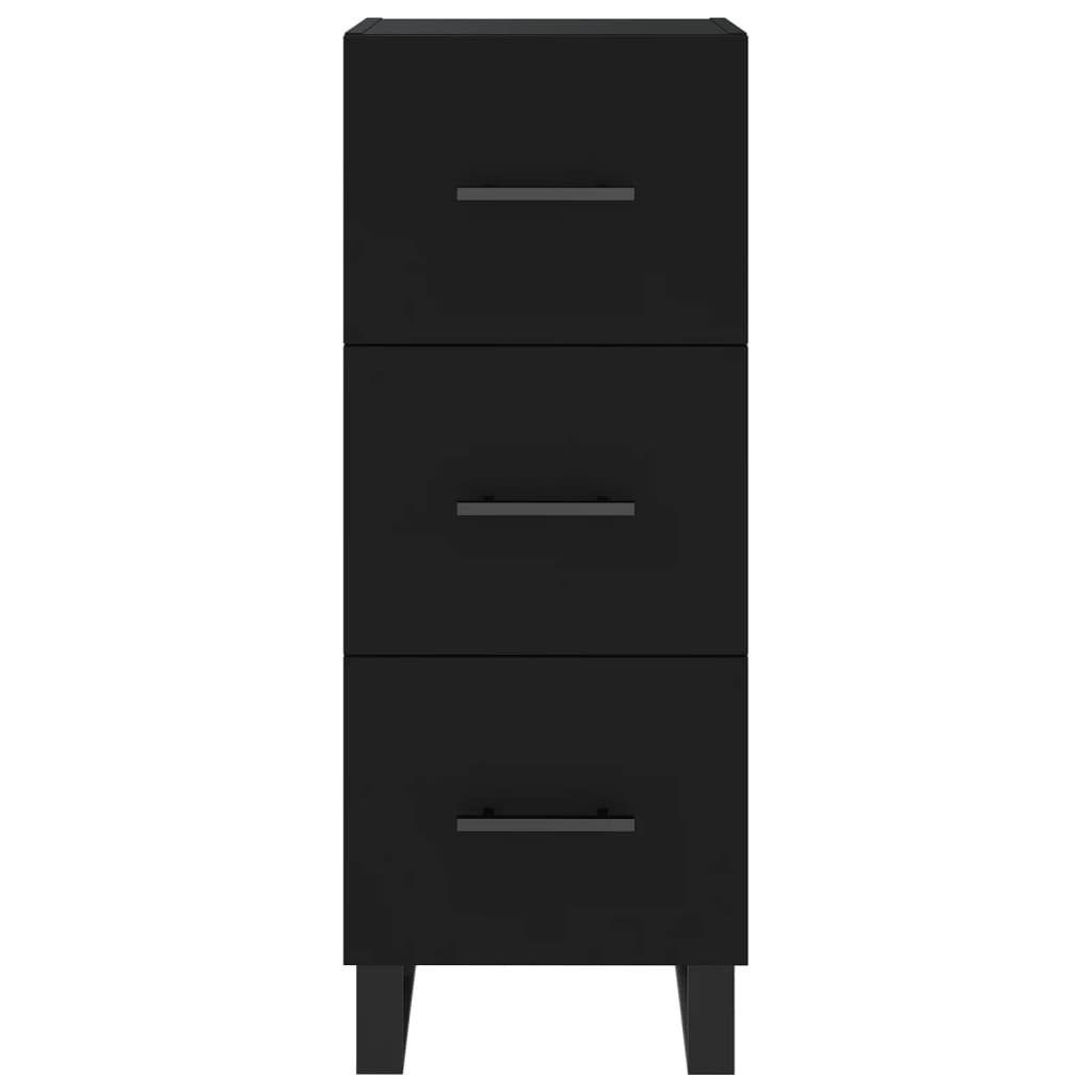 vidaXL Sideboard Sideboard Schwarz 34,5x34x90 cm Holzwerkstoff (1 St)