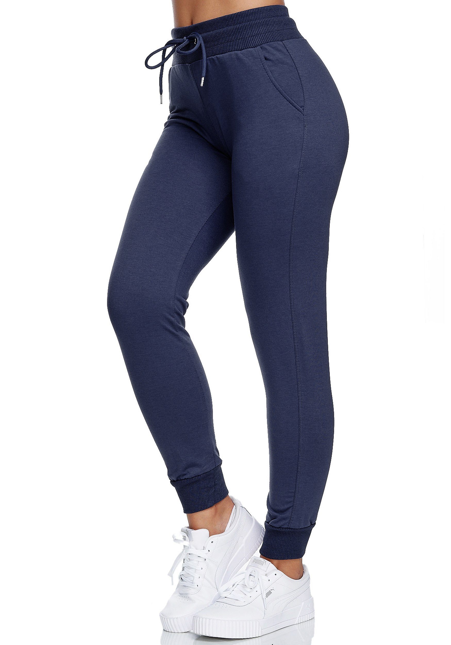 JEEL Sweathose Jogginghose Damen (1-tlg) Baumwolle, Lycra, Slim Fit
