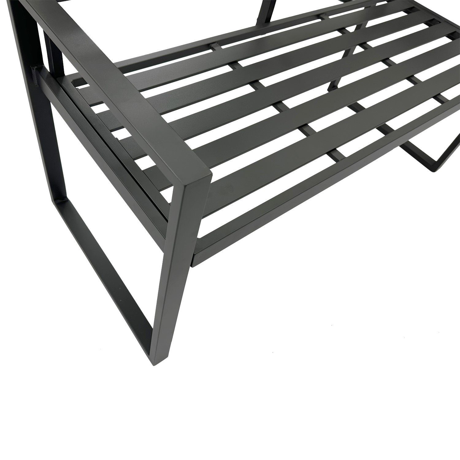 DEGAMO Gartenbank ATLANTA (1-St), 2-sitzer 123cm, Aluminium rostfrei in dunkelgrau, modern