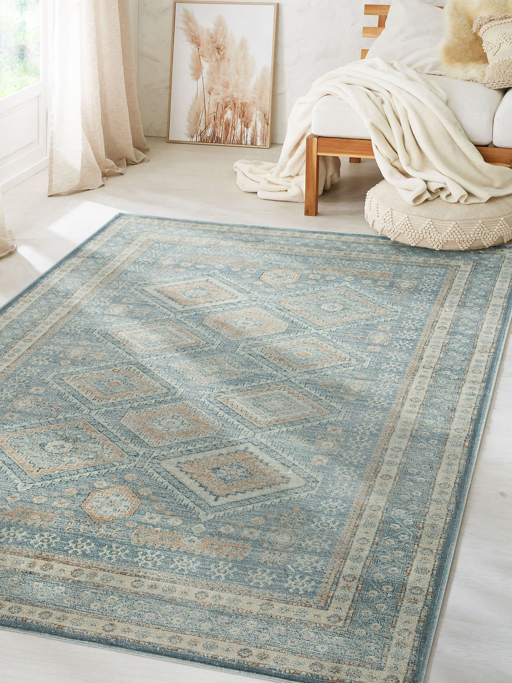 Ardabil Vintage-Teppich, Vintage Blau