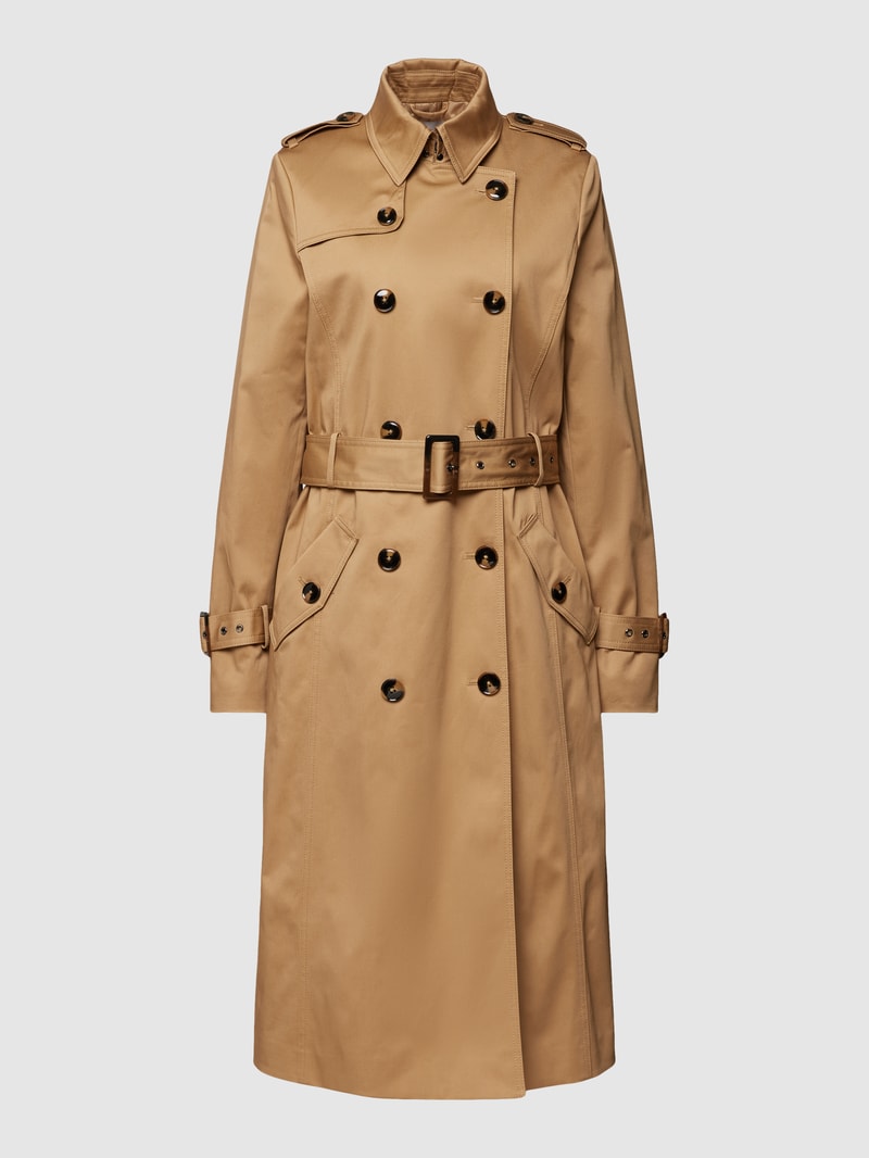 Trenchcoat mit doppelreihiger Knopfleiste in schlamm