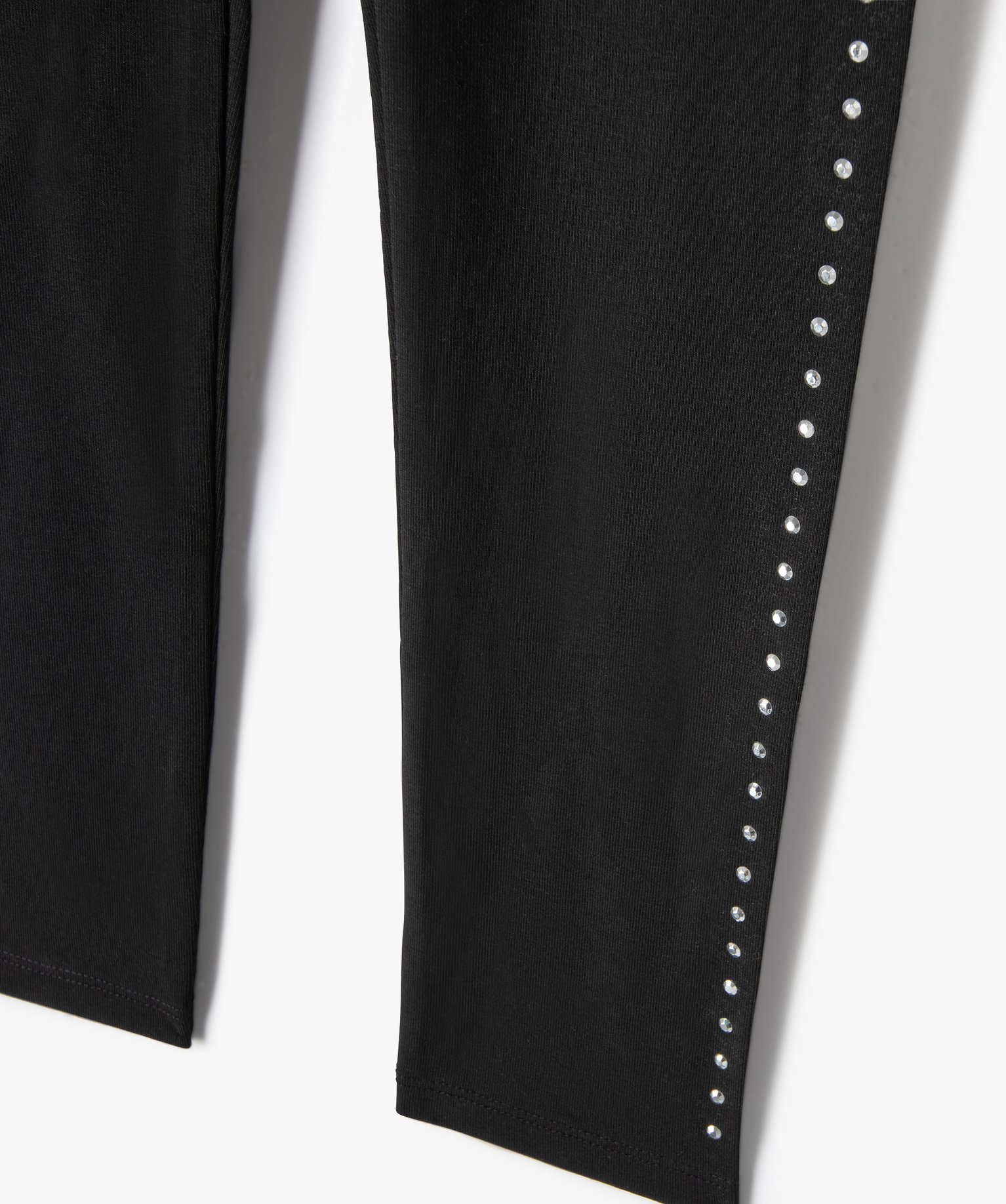 Legging long avec strass argentés fille noir | GEMO