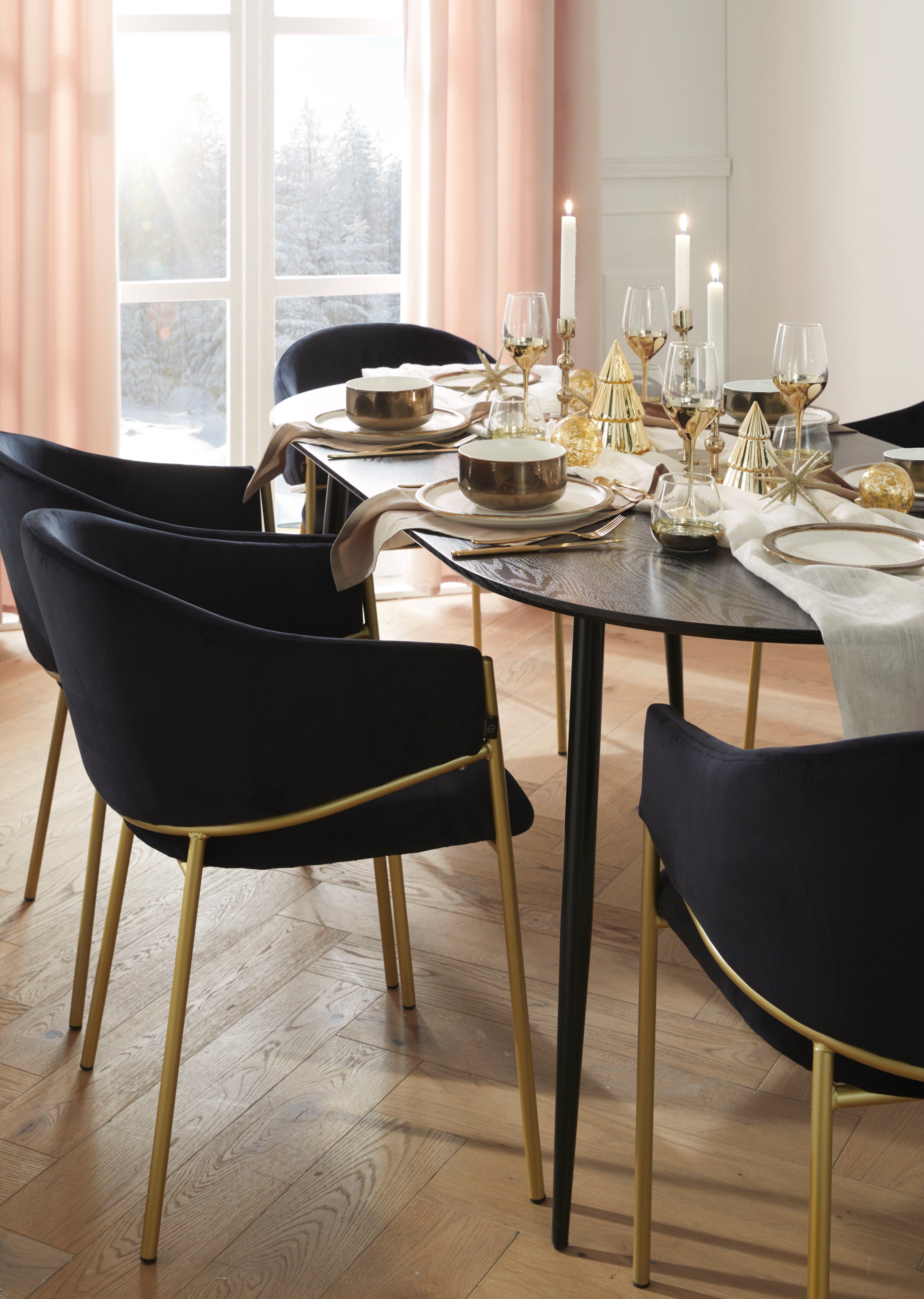 Leonique Besteck-Set Clementine, 30-teilig, Edelstahl 18/10 mit PVD Beschichtung