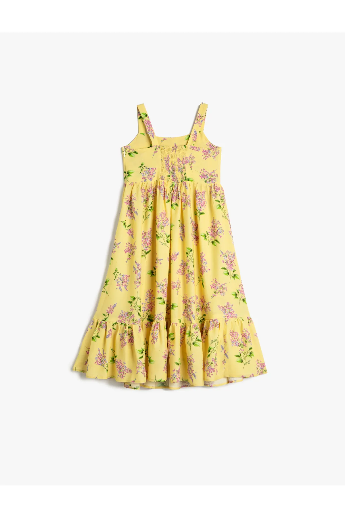 Koton  Midikleid mit floralen Trägern und Gipe-Detail auf der Rückseite
