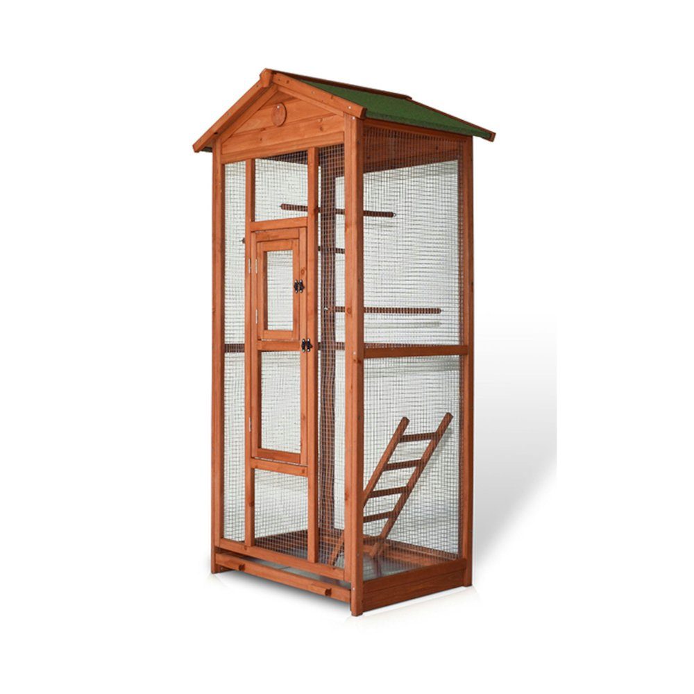 MYPETS Vogelkäfig XL Vogelvoliere 160cm Voliere Vogelkäfig Käfig Vogelhaus Vogel Tierkäfig Holz