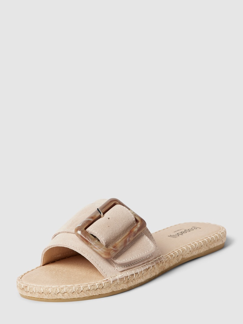 Pantolette mit Dornschließe in beige