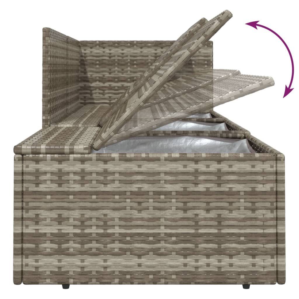 vidaXL Loungesofa 4-tlg. Garten-Lounge-Set mit Kissen Grau Poly Rattan, 1 Teile