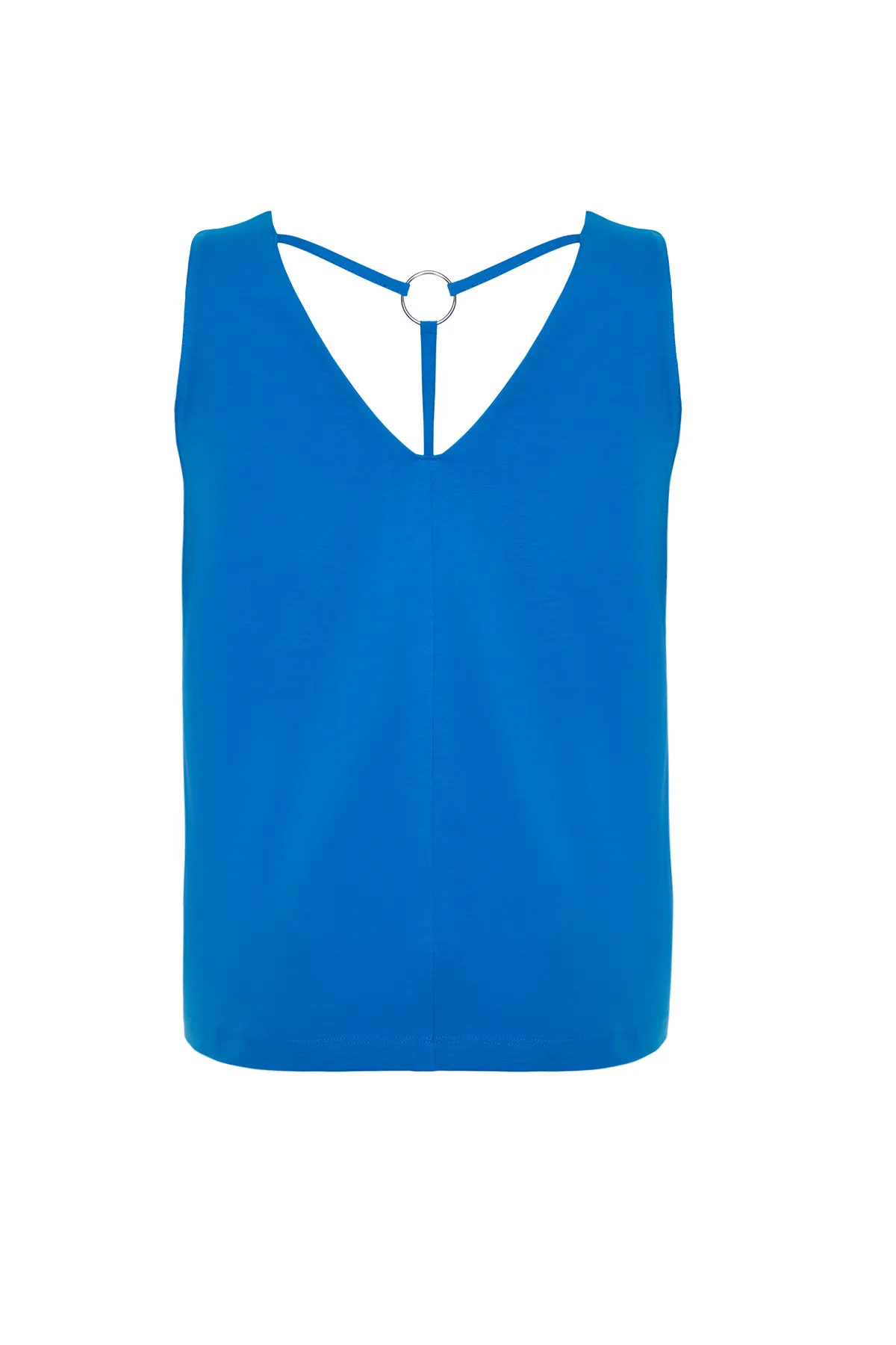 Trendyol Curve  Blaue, detaillierte Strickbluse auf der Rückseite TBSSS24AF00061