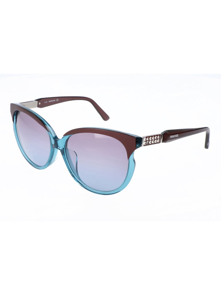 Swarovski Damen-Sonnenbrille in Türkis-Braun/ Lila günstig kaufen 58