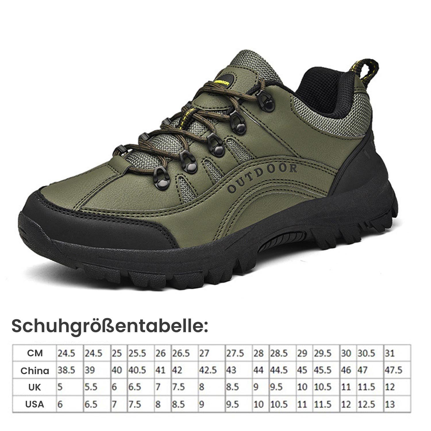 MAGICSHE Outdoor Wanderschuh mit dicker Sohle, rutschfest,wasserdicht