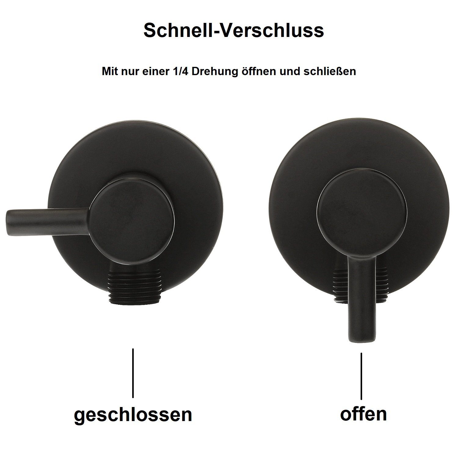 Sanixa Siphon Ablauf für Waschbecken Abfluss Ablaufset Sifon Röhren-Syphon, (3-tlg), Design Siphon Set rund schwarz matt mit Eck-Ventilen